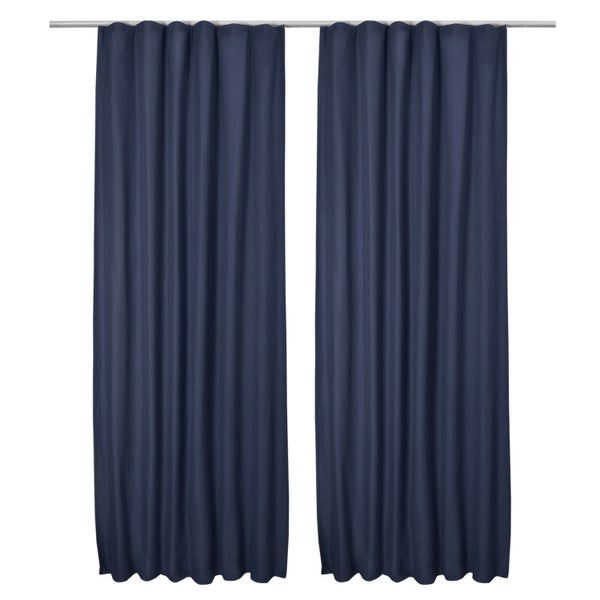 Beautissu Amelie TK Vorhang mit Kräuselband 140x245cm Blau (2tlg)