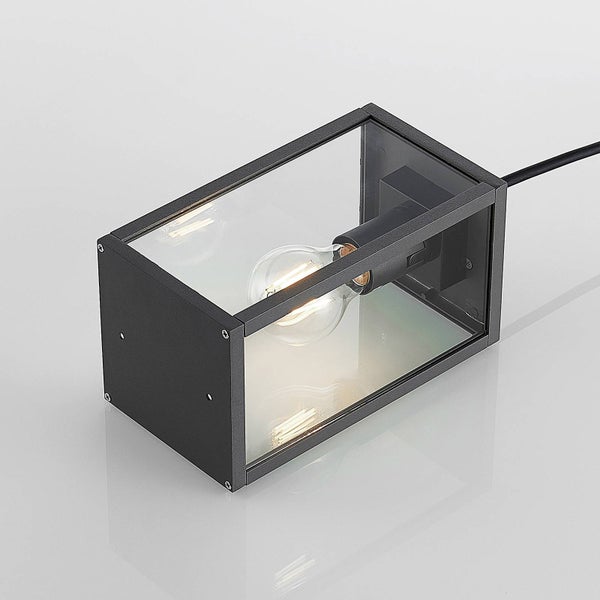 Lindby Außenleuchte Filimon (spritzwassergeschützt (Modern) in Schwarz aus Aluminium (1 flammig, E27) - Pendelleuchte außen