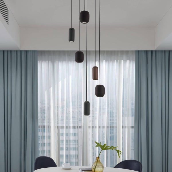 Lucande Pendelleuchte Narion (Modern) in Schwarz aus Metall (6 flammig, GU10) - Deckenlampe Esstischlampe Hängelampe Hängeleuchte Wohnzimmerleuchte