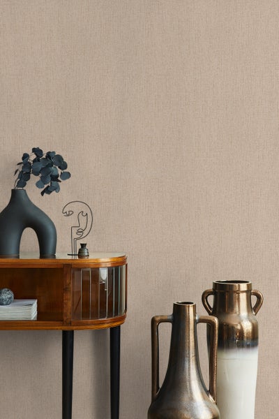 Tapete Beige Uni Modern für Wohnzimmer Schlafzimmer MADE IN GERMANY 10,05 x 0,53m