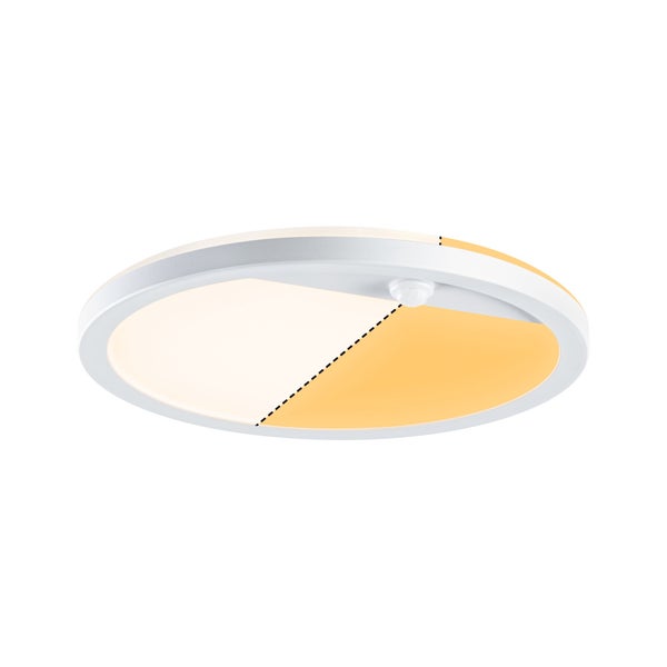 LED Außenpanel Lamina Backlight Dämmerungsgesteuerter Bewegungsmelder (IR) insektenfreundlich IP44 rund 280mm Tunable Warm 14W 1150lm 230V Weiß Kunststoff