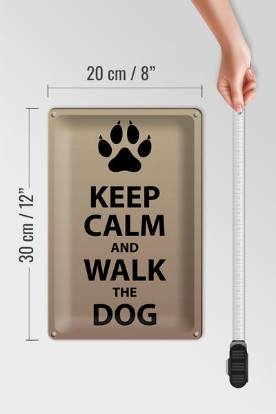 Blechschild Spruch 20x30cm Keep calm and walk the dog