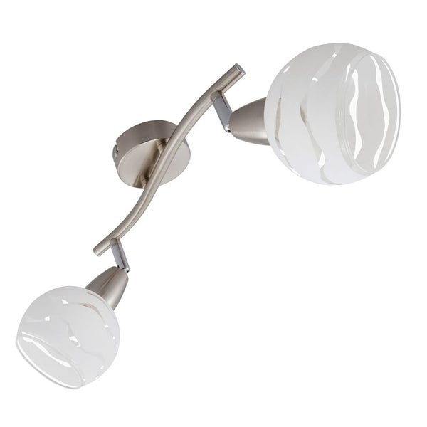Deckenleuchte Spot dreh- und schwenkbar 2xE14 max. 40W Matt-Nickel-Weiß Briloner