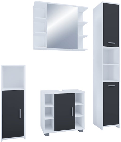 4-tlg. Komplett Badmöbel Badschrank Set Zalo ll