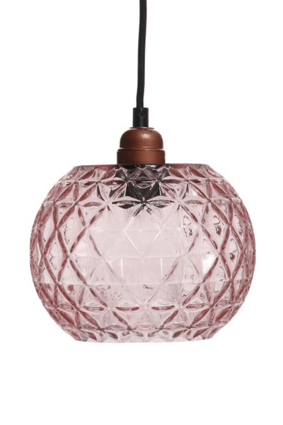 Vintage Glaskugel lampe Rosa, Hängelampe Retro Muster | Wohnzimmer Esszimmer Leuchte