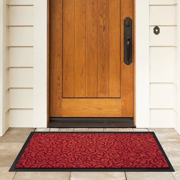 FLOORDIREKT Sauberlaufmatte Brasil - Türvorleger Individuell einsetzbar - 90 x 150 cm - Rot