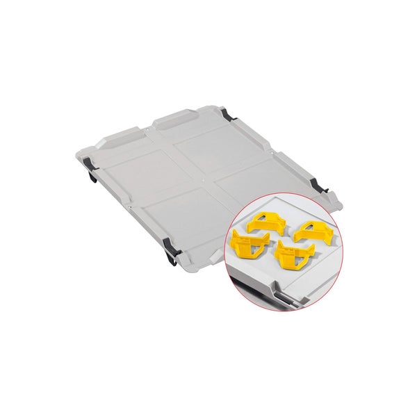 PROREGAL Spar Set 4x Eurobox Nextgen Color Mit Auflagedeckel & Schiebeschnappverschlüsse HxBxT 32 x 30 x 40 cm Griffe Gelb Geschlossen Glatter Boden