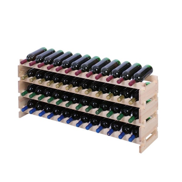 Weinregal VINOTECA FLEX PRO HxBxT 51x123x28cm 48 Flaschen auf 4 Ebenen Massives Kiefernholz Natur unbehandelt