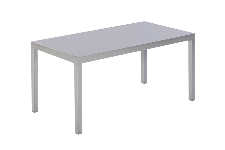 Amalfi di Lusso Set 7tlg., 6 Stapelsessel, Tisch 150 x 90 cm, silber/diamantbraun