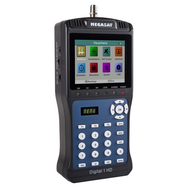 Megasat Digital 1 HD Satelliten Messgerät mit Display und Tastenfeld zur Signalausrichtung