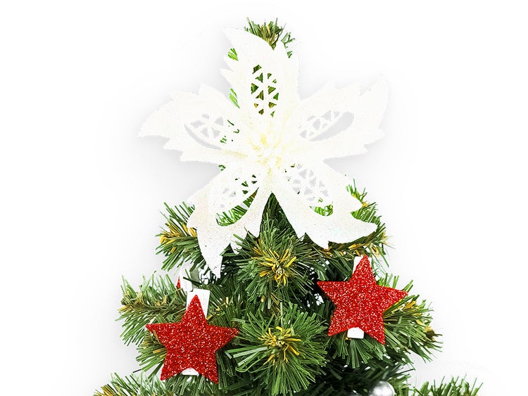 LAALU Geschmückter künstlicher Weihnachtsbaum mit 23 Ornamenten TINY 5 im Topf 25 cm