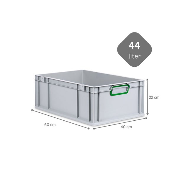 PROREGAL Spar Set 10x Eurobox Nextgen Color Mit Auflagedeckel & Schiebeschnappverschlüsse HxBxT 22 x 40 x 60 cm Griffe Grün Verstärkter Boden
