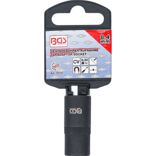 BGS Gewindebohrer-Aufnahme-Steckschlüssel-Einsatz 10 mm (3/8) 8,4 mm - 72107