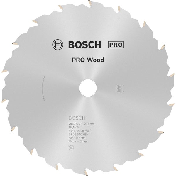 Bosch PRO Wood Kreissägeblatt 160 x 2,2 x 16 mm - 2608640785