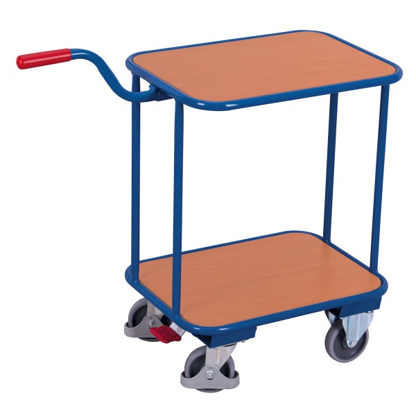 Etagenwagen mit zwei Holztabletts und Rollen