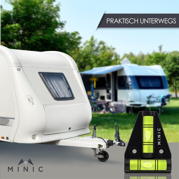 MINIC Magnetische-Kreuzwasserwaage - Wasserwaage klein - Strapazierfähig und Bruchsicher - Wohnmobil Zubehör - Starker Magnet - Wohnwagen Gadgets - mini Wasserwaage - Ducato Camping Zubehör Innen