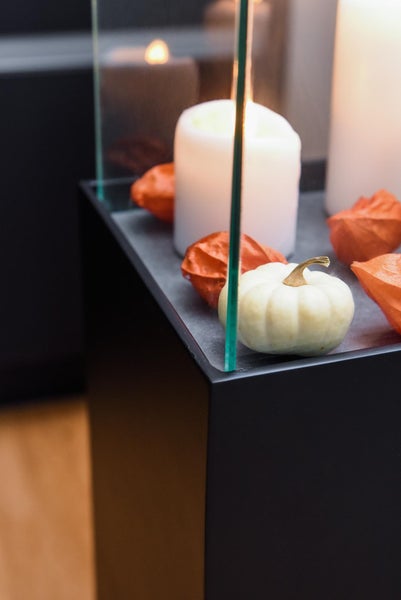 VIVANNO Windlicht CANDELA 80x25x25 cm Alu-Verbund Schwarz matt