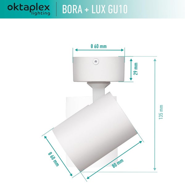 Bora Deckenstrahler GU10 inkl. LED Leuchtmittel 400lm 4000K neutralweiß 4,8W 230V Spotleuchte schwenkbar weiß