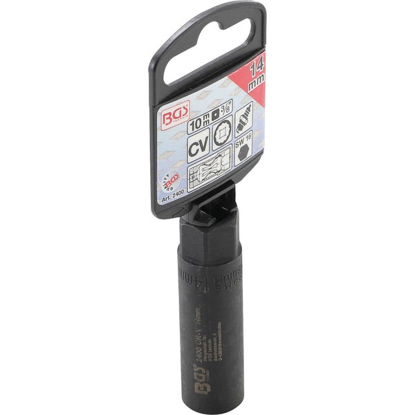 BGS Zündkerzen-Einsatz Sechskant Antrieb Innenvierkant 10 mm (3/8) SW 14 mm - 2400