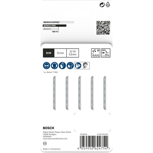 Bosch PRO Metal thin T121GFC Stichsägeblatt 92 mm 5-tlg. - 2608655104