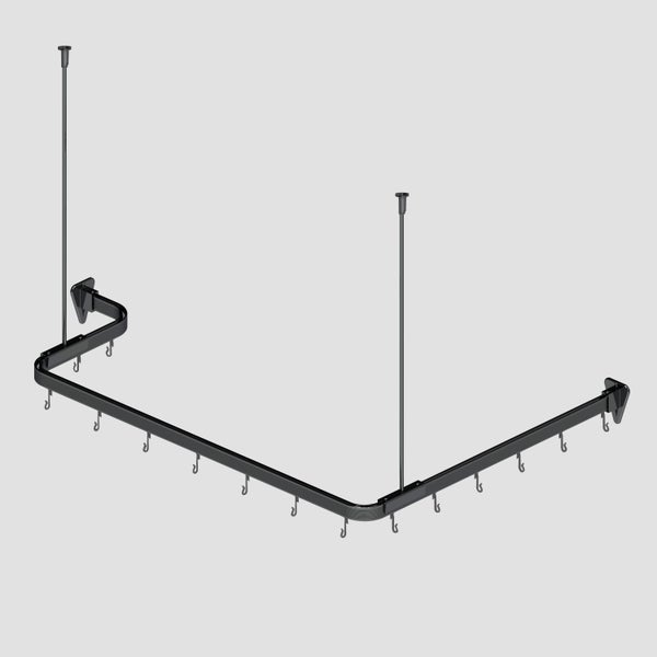 Duschvorhangschiene Flexi, Schwarz Matt