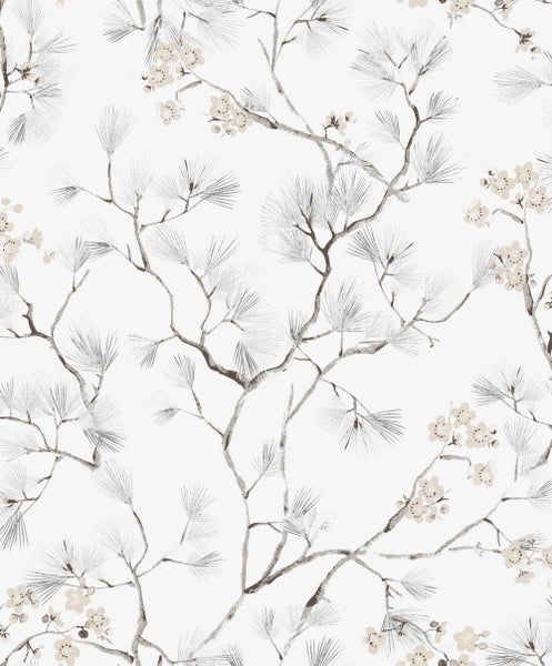 Masureel Tapete Blumen Grau - 53 cm x 10.05 m - 630645