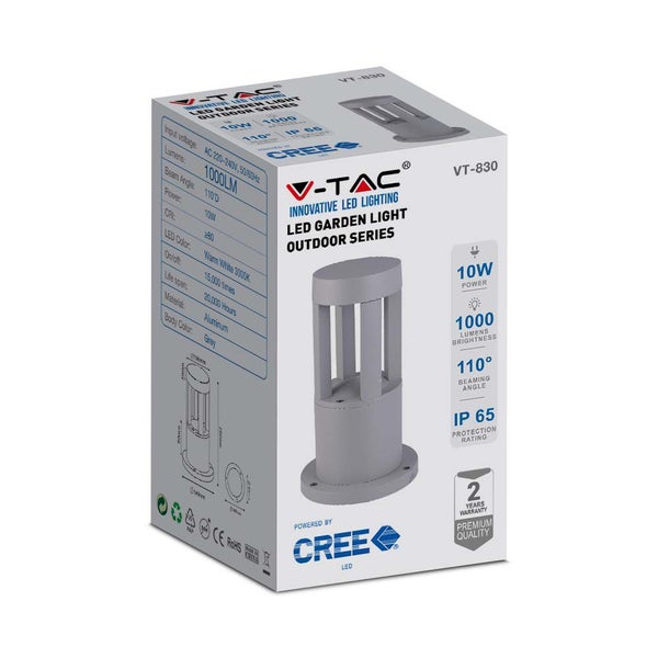 Verpackung einer V-TAC LED Gartenleuchte Outdoor Serie aus Aluminium