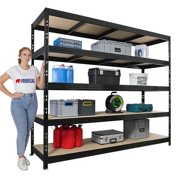 Schwerlastregal mit fünf Ebenen zur Lagerung von Werkzeugen und Materialien