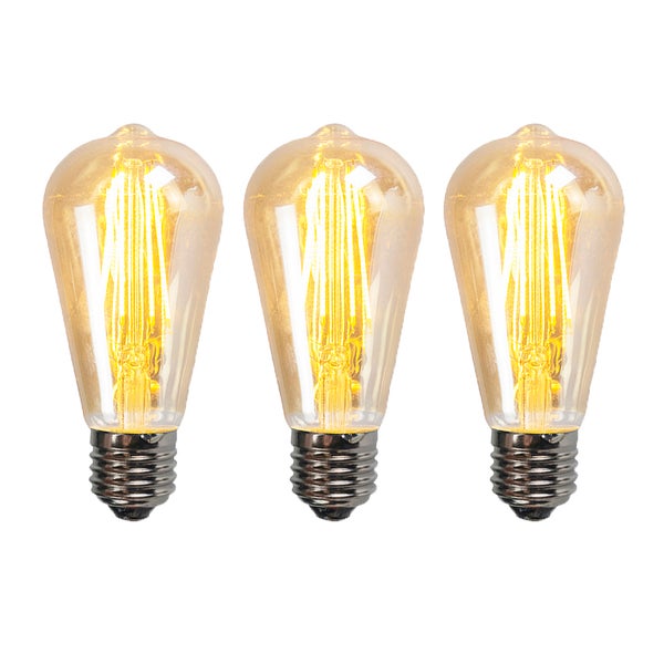 Set mit 3 E27 dimmbaren LED-Lampen ST64 Gold 5W 450 lm 2200K