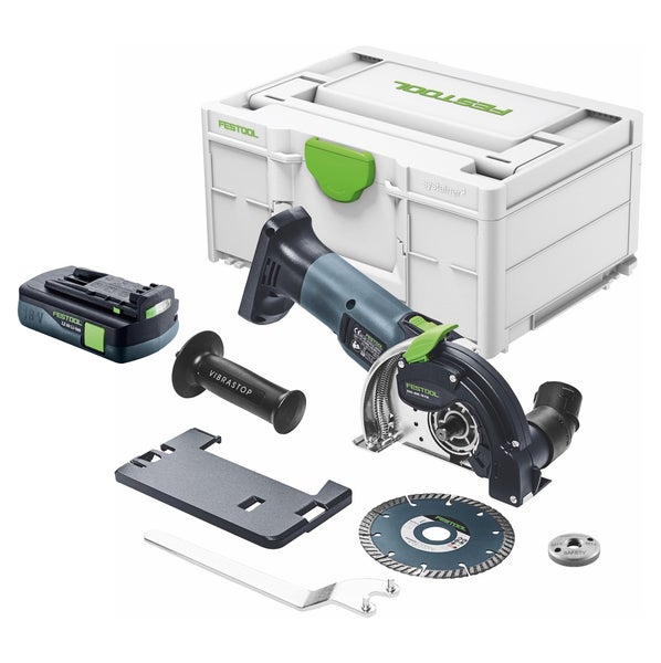 Festool DSC-AGC 18-125 FH EB-Basic Akku Freihandtrennsystem 18 V 125 mm Brushless + 1x Akku 3,0 Ah + Systainer - ohne Ladegerät