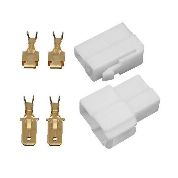 Flachsteckverbinder Set mit Gehäuse und Crimpkontakten für elektrische Anschlüsse