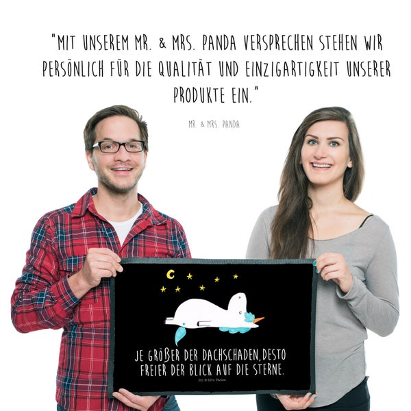 Mr. & Mrs. Panda 50 x 75 cm Fußmatte Einhorn Sternenhimmel - Schwarz