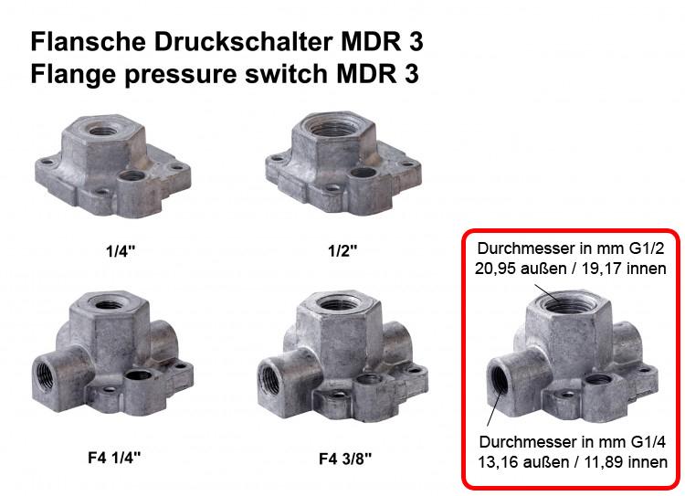 Condor Druckschalter Typ MDR 3/16 EV 3S R 3/6,3 Anschluss F4 G1/2 103049