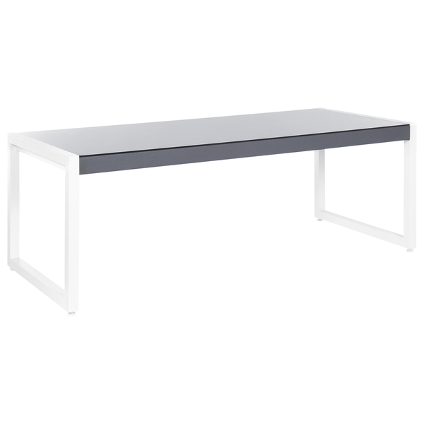 Gartentisch BACOLI 210 cm 90 cm Glas Cremeweiß