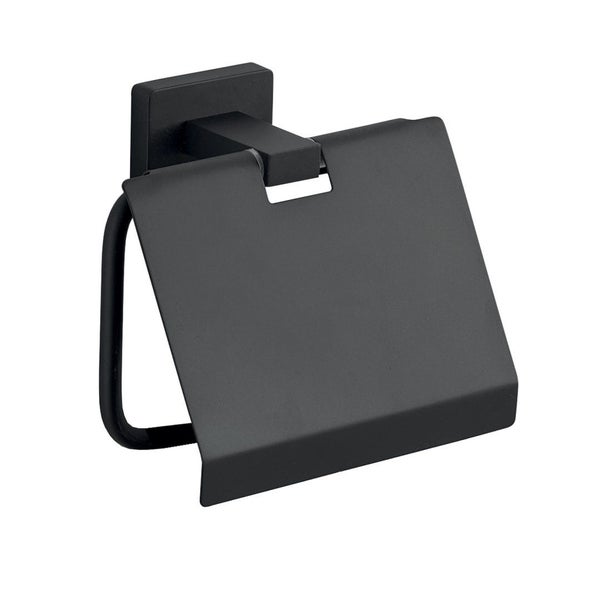 Schwarzer Edelstahl Papierrollenhalter + Deckel | Atene