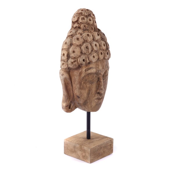 Skulptur Buddha Bali  Mangoholz, auf Sockel naturfarben