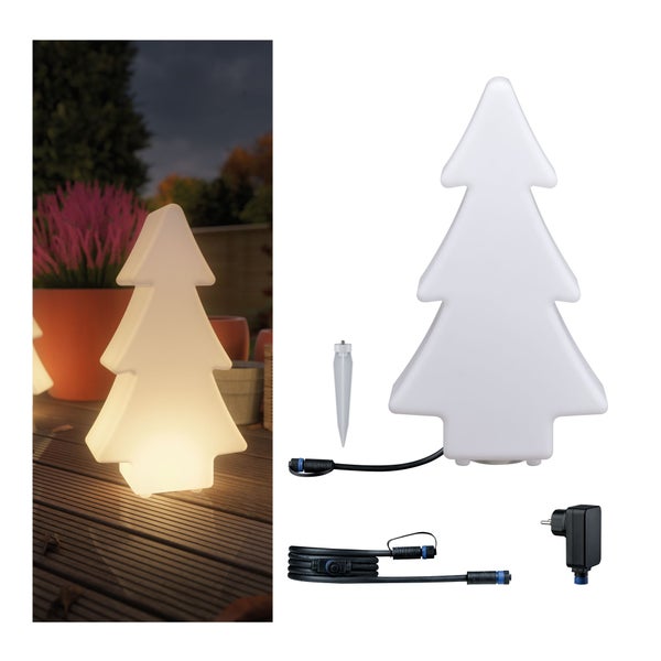 Plug & Shine Set LED Lichtobjekt Tree inkl. 2m-Kabel und Trafo IP67 3000K 2,8W Weiß