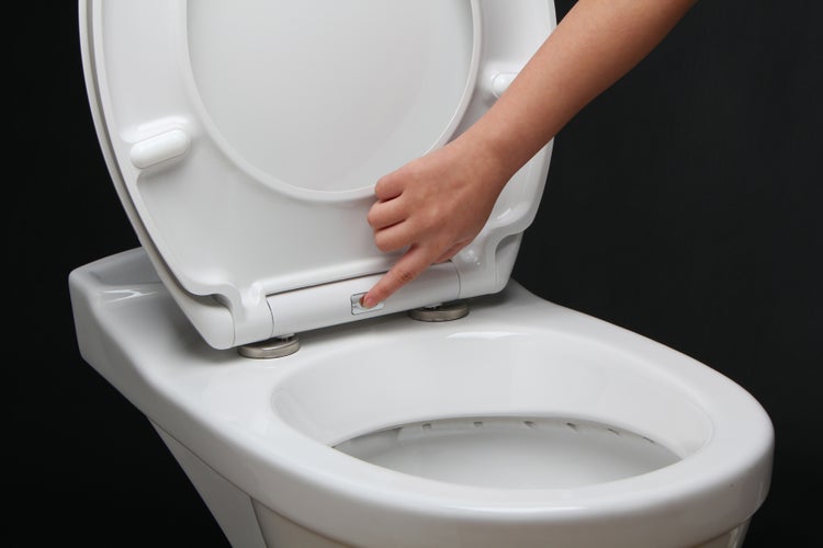 WC-Sitz mit integriertem Kindersitz, Absenkautomatik Funktion