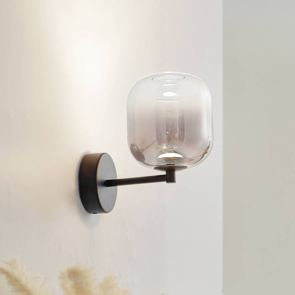 Lucande LED Wandleuchte, Wandlampe Innen Avelina (Modern) in Schwarz aus Glas (1 flammig ) - Wandstrahler Wandbeleuchtung Schlafzimmer / Wohnzimmer Wohnzimmerleuchte