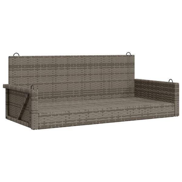 Hängebank Grau 119x56x48 cm Poly Rattan