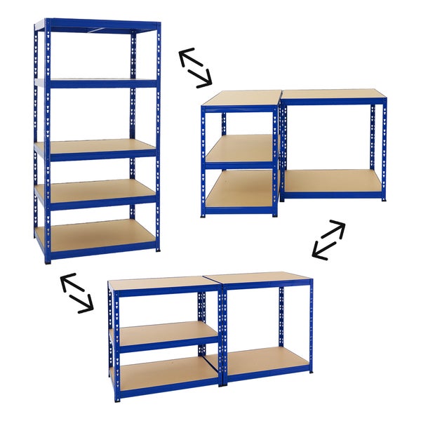 PROREGAL Schwerlastregal Tiger HxBxT 180 x 90 x 60 cm Fachlast 265 kg 5-Ebenen Blau