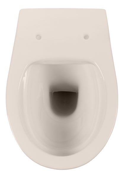 Calmwaters® Hänge WC spülrandlos in Pergamon, Wand-WC mit Abgang waagerecht, Tiefspül WC ohne Spülrand, Tiefspüler wandhängend, Wandtoilette aus Sanitärkeramik, 08AB6147
