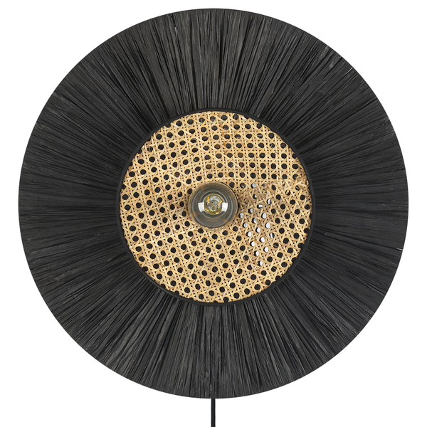 Wandlampe YAAPI Papier Schwarz