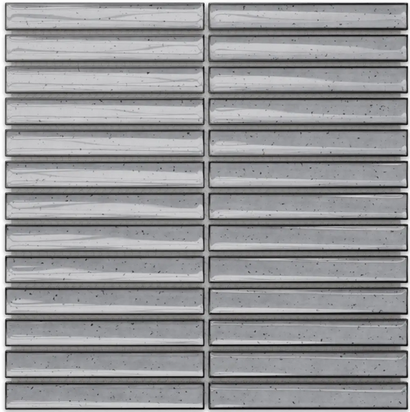 Keramikmosaik auf Netz für Bad oder Küche 29.5cm x 30cm - Grey Piano