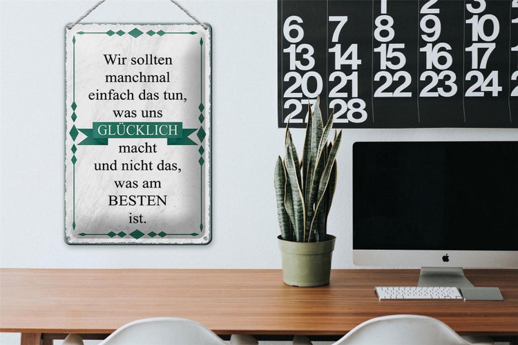 Blechschild Spruch 20x30cm wir sollten tun was glücklich