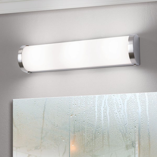 Moderne LED Wandleuchte für das Badezimmer aus Metall mit Diffusor zur Montage über dem Spiegel