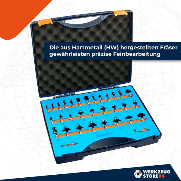 WS24 Fräser-Set 8 mm Schaft 30tlg. - WS24-100064