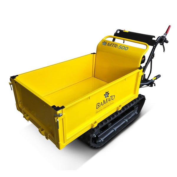 Gelbe Raupen-Minidumper für den Transport von Materialien auf Baustellen und im Garten