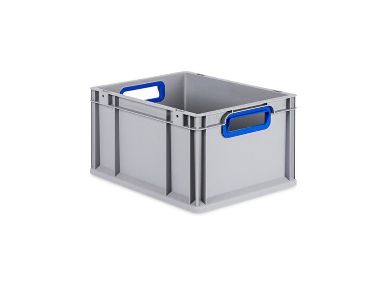 PROREGAL Spar Set 5x Eurobox Nextgen Color HxBxT 22 x 30 x 40 cm 20 Liter Griffe Blau Offen Glatter Boden Eurobehälter Transportbox