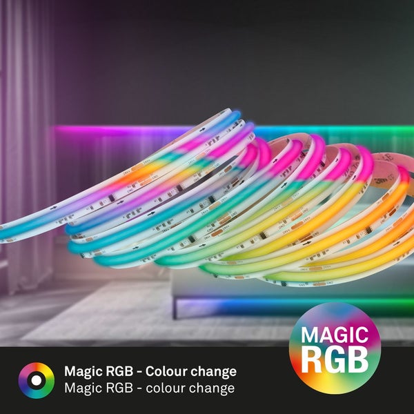 COB LED Stripe 3m RGB Leiste Lichtband Fernbedienung Selbstklebend Kürzbar Deko